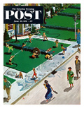 "Water Fight" Saturday Evening Post Cover  June 30  1951