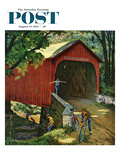 "Covered Bridge" Saturday Evening Post Cover  August 14  1954