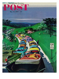 "Resume Safe Speed" Saturday Evening Post Cover  May 30  1959