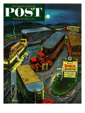"Truck Stop Diner" Saturday Evening Post Cover  October 10  1953