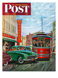 "Parallel Parking" Saturday Evening Post Cover  April 1  1950
