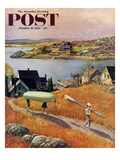 "Children with Rowboat" Saturday Evening Post Cover  October 31  1953