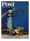 "Beach Bonfire" Saturday Evening Post Cover  September 16  1950