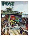 "Hudson Ferry" Saturday Evening Post Cover  February 4  1950