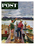 "Showing Off the Big One" Saturday Evening Post Cover  September 15  1951
