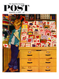 "First Valentine" Saturday Evening Post Cover  February 11  1956