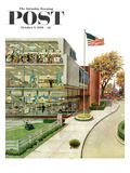 "World Series in TV Department" Saturday Evening Post Cover  October 4  1958