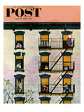 "Apartment Clarinetist" Saturday Evening Post Cover  April 19  1958
