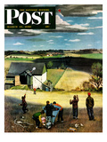 "Flying Kites" Saturday Evening Post Cover  March 18  1950