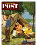 "Three Generations Camping" Saturday Evening Post Cover  May 30  1953