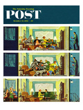 "Hurried Clean-up" Saturday Evening Post Cover  October 24  1953