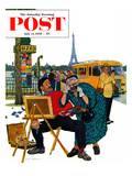 "Parisian Artist & Tourist" Saturday Evening Post Cover  July 11  1959