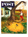 "Leaf Pile" Saturday Evening Post Cover  October 16  1954