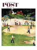 "Sandlot Homerun" Saturday Evening Post Cover  July 6  1957