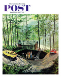 "Visitors to Cabin in the Woods" Saturday Evening Post Cover  August 23  1958