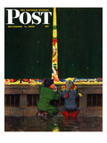 "Toy Store Window" Saturday Evening Post Cover  December 9  1950