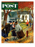 "Fall Gab Session" Saturday Evening Post Cover  November 7  1953