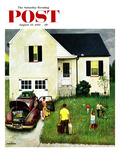 "Home from Vacation" Saturday Evening Post Cover  August 23  1952