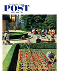"City Park" Saturday Evening Post Cover  June 5  1954
