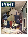 "Frozen Laundry" Saturday Evening Post Cover  March 8  1952