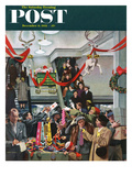 "Department Store at Christmas" Saturday Evening Post Cover  December 6  1952