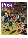 "Backyard Dog Show" Saturday Evening Post Cover  July 8  1950