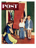 "Suiting Her Sons" Saturday Evening Post Cover  September 20  1952