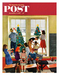 "Classroom Christmas" Saturday Evening Post Cover  December 8  1951