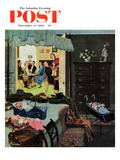 "Baby Bridge Party" Saturday Evening Post Cover  November 24  1956