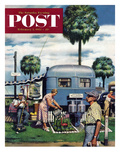 "Trailer Park Garden" Saturday Evening Post Cover  February 2  1952