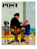 "Listening to the Sea" Saturday Evening Post Cover  July 21  1956