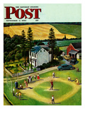 "Family Baseball" Saturday Evening Post Cover  September 2  1950