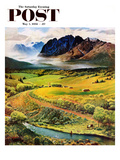 "Rocky Mountain Fly Fishing" Saturday Evening Post Cover  May 5  1956