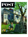 "Window Screens" Saturday Evening Post Cover  April 10  1954