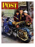 "Tex's Motorcycle" Saturday Evening Post Cover  April 7  1951