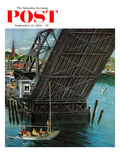 "Drawbridge" Saturday Evening Post Cover  September 22  1956