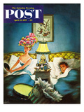 "Late Night Hat Check" Saturday Evening Post Cover  April 13  1957