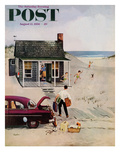 "First Day at the Beach" Saturday Evening Post Cover  August 11  1956