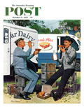"Milkman Meets Pieman" Saturday Evening Post Cover  October 11  1958
