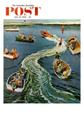 "Making a Wake" Saturday Evening Post Cover  July 26  1958