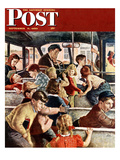 "Rowdy Bus Ride" Saturday Evening Post Cover  September 9  1950