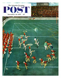 "Marching Band at Halftime" Saturday Evening Post Cover  November 20  1954