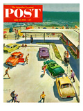 "Flat Tire at the Beach" Saturday Evening Post Cover  July 23  1955
