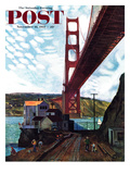 "Fishing Under the Golden Gate" Saturday Evening Post Cover  November 16  1957
