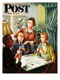 "Bridge Game" Saturday Evening Post Cover  October 14  1950