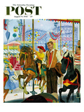 "Amusement Park Carousel" Saturday Evening Post Cover  August 9  1958