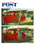"Coming and Going to Work" Saturday Evening Post Cover  June 28  1952