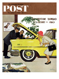"Checking it Out" Saturday Evening Post Cover  November 15  1958