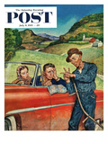"Go Two Miles  Turn Left" Saturday Evening Post Cover  July 9  1955