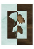 Ginkgo on Blue and Brown Squares